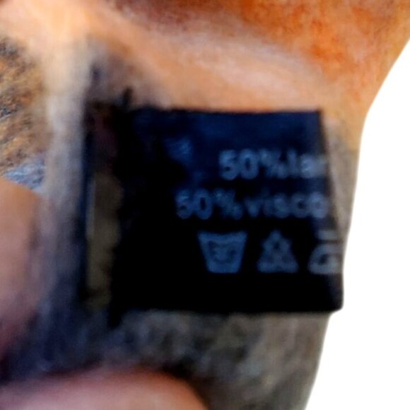 Cozy Wool Blend Shawl Winter Scarf Fringe Orange Black White 75 x 20 In Chunky - Picture 5 of 10